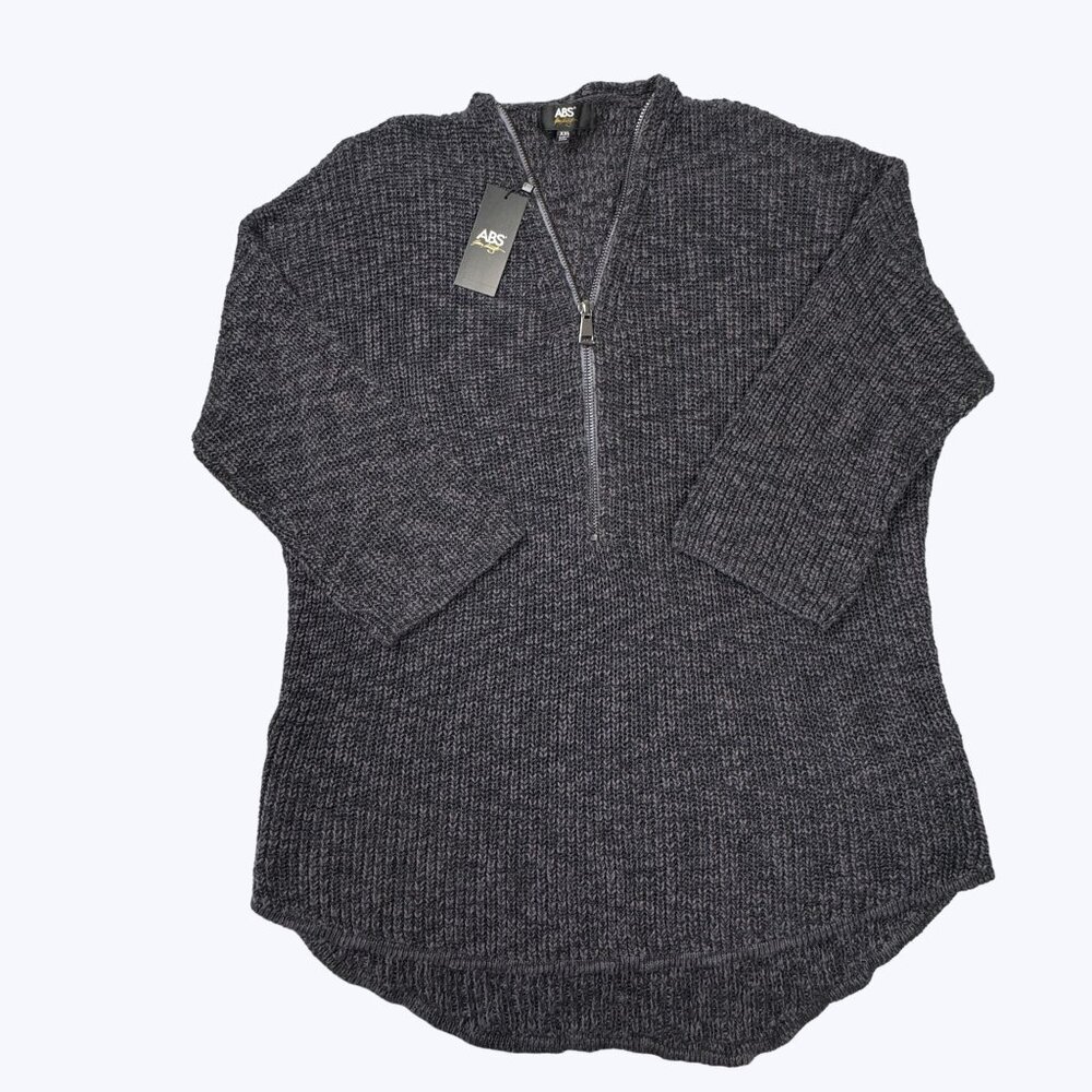 ABS Allen Schwartz NEW‎ Women's Sweater Size XXL Half Zip Dark Grey
